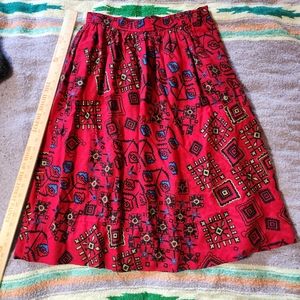 Vintage Southwestern Southern Lady Midi Skirt Size 7/8